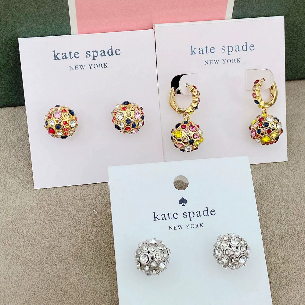 kate spade Full Diamond Round Hemisphere Stud Earrings